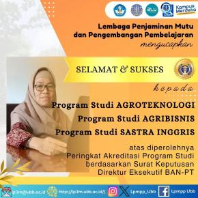2 Program Studi di UBB terakreditasi Baik Sekali pada Mei 2024